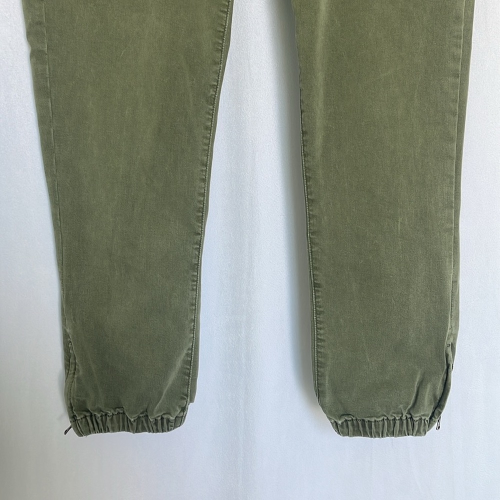 Paige Mayslie Jogger Pants Size 28 Olive Green Cropped Ankle Zip Stretch EUC - Picture 5 of 15
